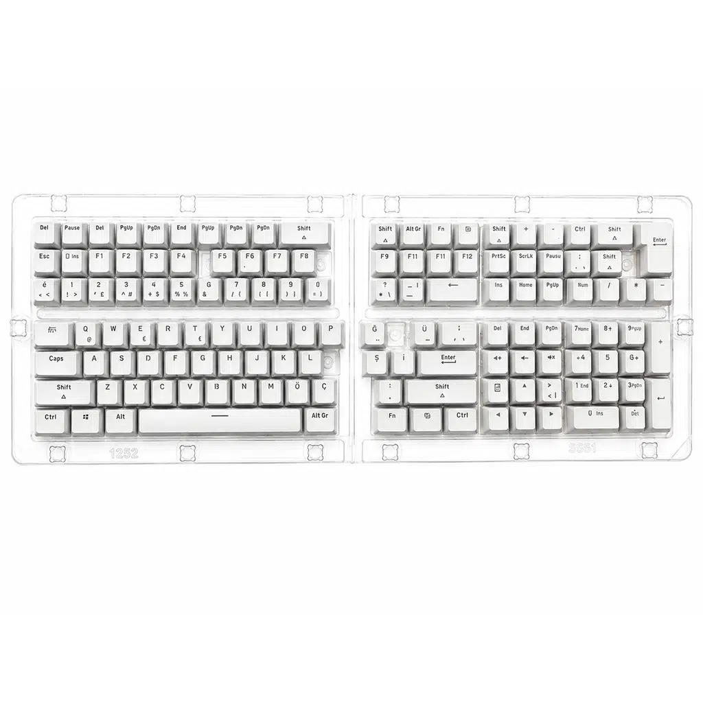132 Tuş Universal Mekanik Klavye Tuş Takımı Kapağı Keycap Beyaz TR Layout Türkçe Dizilim